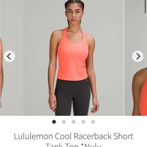 Pink Lululemon cool racerback II shorter length in raspberry cream